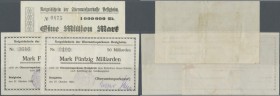 Besigheim, Oberamtssparkasse, 1 Mio. Mark, 18.8.1923, 5, 50 Mrd. Mark, 27.10.1923, alle mit ”Oberamtssparkasse”, Erh. III, total 3 Scheine