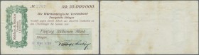 Ebingen, Rehfuss & Stocker, 50 Mio. Mark, 12.10.1923 (Datum gestempelt), fleckig, Erh. III