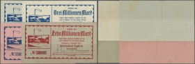 Ellwangen, Überlandwerk Jagstkreis, 1, 3, 5, 10 Mio. Mark, 1.9.1923, Erh. III, total 4 Scheine