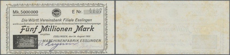 Esslingen, Maschinenfabrik Esslingen, 5 Mio. Mark, 24.8.1923, Reihe E, Erh. III