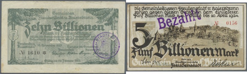 Freudenstadt und Baiersbronn, Stadtgemeinde und Gemeinde, 5 Billionen Mark, Nov....