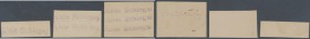 Friedrichshafen, Alois Schlegel, Käserei, 3 Kartons mit 1, 2 bzw. 3 viol. Stempeln ”Alois Schlegel” (wohl für 1, 2 und 3 Pf. geltend), Erh. I-, von gr...