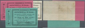 Geislingen, Württembergische Metallwarenfabrik, 100, 200, 500 Tsd. Mark, 4.8.1923, Erh. II, II-, III, total 3 Scheine