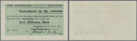 Göppingen, Gebr. Boehringer GmbH, 3 Mio. Mark, 22.8.1923, Erh. II-, Ausgabestelle bei Keller und Karau nicht aufgeführt