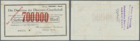 Ittenbeuren, Flachsröstanstalt Ittenbeuren Gebrüder Spohn, 700 Tsd. Mark, 14.8.1923 (Datum gestempelt), Erh. III, von größter Seltenheit