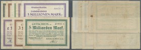 Kirchheim / Teck, Kolb & Schüle AG, 500 Tsd., 1, 2, 3 (2 Papiersorten) Mio. Mark, 28.8.1923, 2, 3, 5 Mrd. Mark, 22.10.1923, Erh. meist III-, total 8 S...