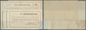 Lauterbach, Flaig & Co., 200 Mio., 6.10.1923, Drfa. kurz, 500 Mio., 18.10.1923, Drfa. kurz, 50 Mrd., 30.10.1923, 100 Mrd., 13.11.1923, 300 Mrd. Mark, ...