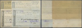 Murrhardt, Gewerbebank, 500 Mio., 20.10.1923, 1 Mrd., 22.10.1923, 5 Mrd. Mark, 25.10.1923, sämisches Papier, 27.10.1923, graublaues Papier, Kundensche...