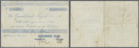 Nagold, Stadtgemeinde, 5 Mio. Mark, 20.8.1923, gedr. Scheck auf Gewerbebank Nagold, kleines Format, Nominale weder bei Keller noch bei Karau aufgeführ...
