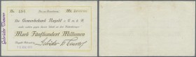 Nagold-Altensteig, Gebrüder Theurer, 500 Mio. Mark, 13.11.1923 (Datum gestempelt), Scheck auf Gewerbebank Nagold, Erh. II-III