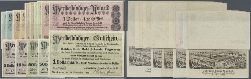Neckarsulm, Gebrüder Spohn GmbH, 0,21, 0,42, 1,05, 2,10, 4,20 Goldmark, 1.11.192...