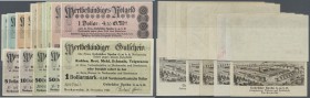 Neckarsulm, Gebrüder Spohn GmbH, 0,21, 0,42, 1,05, 2,10, 4,20 Goldmark, 1.11.1923, jeweils 2 Scheine in KN-Varianten, 5, 10, 50 (2) Dollarpfennig, 1 D...