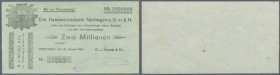 Nürtingen, G. J. Heusel & Co., Inh. Scholder & Schaufler, 2 Mio. Mark, 20.8.1923, vollständig gedruckter Scheck auf Handwerkerbank Nürtingen, bei Kell...