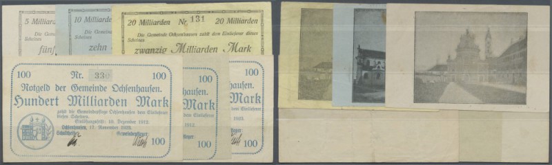 Ochsenhausen, Gemeinde, 5, 10, 20 Mrd. Mark, 27.10.1923, 100 Mrd. Mark, 17.11.19...