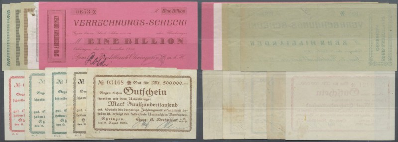 Öhringen, Spar- und Kreditbank, 100, 200 (2 Rahmen- und KN-Varianten), 500 (schw...
