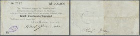 Reutlingen, Ulrich Gminder GmbH, 100 Tsd. Mark, 10.8.1923, Serie C, Scheck auf Württembergische Vereinsbank, Erh. III-IV