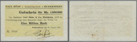 Rudersberg, Dampfsägewerk Paul Rüdt, 1 Mio. Mark, 30.8.1923, Erh. III
