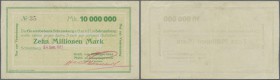 Schramberg, Gräflich von Bissingen'sches Mühl- und Dampfsägewerk, 10 Mio. Mark, 24.9.1923 (Datum gestempelt und nicht bei Karau), links minimal beschn...