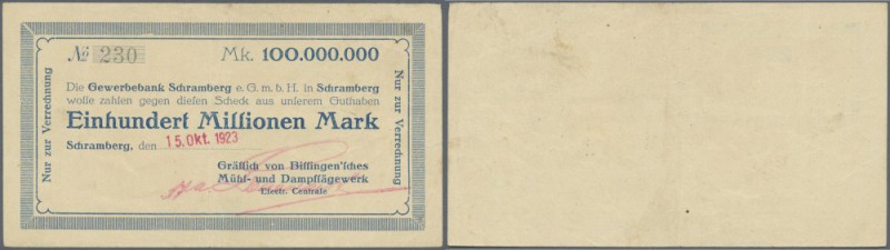 Schramberg, Gräflich von Bissingen'sches Mühl- und Dampfsägewerk, 100 Mio. Mark,...