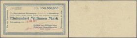 Schramberg, Gräflich von Bissingen'sches Mühl- und Dampfsägewerk, 100 Mio. Mark, 15.10.1923 (Datum gestempelt und nicht bei Karau), Erh. II-III