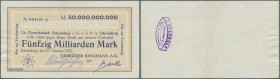 Schramberg, Gebrüder Junghans AG, 50 Mrd. Mark, 27.10.1923, Scheck auf Gewerbebank, Erh. II-III