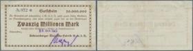 Schramberg, Schramberger Majolika-Fabrik GmbH, 20 Mio. Mark, 28.9.1923 (Datum gestempelt, nicht bei Karau), Erh. III