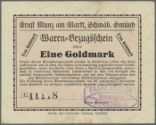 Schwäbisch Gmünd, Franz Seitler Baugeschäft, 1 Goldmark, o. D. - 5.11.1923, Waren-Bezugsschein von Ernst Munz am Markt u.a., Erh. III