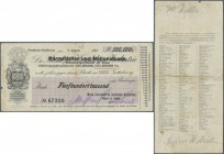 Sontheim - Heilbronn, Mech. Schuhfabrik Wolf & Comp., 500 Tsd. Mark, 9.8.1923, vollständig gedruckter Scheck auf Darmstädter und Nationalbank Heilbron...