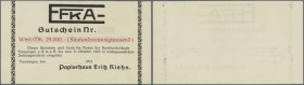 Trossingen, EFKA - Papierhaus Fritz Klein, 25 Tsd. Mark, o. D. - 31.10.1923, blanko ohne KN und Unterschrift, Erh. I