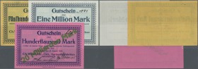 Trossingen, Ch. Weiss AG, Harmonikafabriken, 500 Tsd., 1 Mio. Mark, 21.8.1923, 20 Mrd. auf 100 Tsd. Mark, o. D., Erh. II-, I. I-, total 3 Scheine