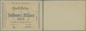 Waiblingen, Oberamtsstadt, 500 Mio. Mark, 18.10.1923, Reihe L, Erh. I, Nennwert weder bei Keller noch bei Karau bekannt, von großer Seltenheit