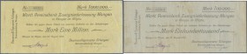 Wangen, Baumwollspinnerei Erlangen Betriebsabteilung Wangen, 100 Tsd. Mark, 13.8, 16.8.1923, 500 Tsd. Mark, 18.8.., 27.8.1923, 1 Mio. Mark, 23.8.1923,...