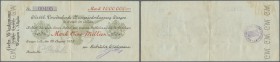 Wangen, Gebrüder Wiedemann, Allgäuer Käsereien, 1 Mio. Mark, 18.8.1923, vollständig gedruckter Scheck auf Würrtb. Vereinsbank, mit Bandperforation ”G....