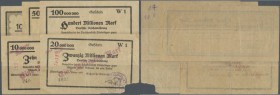 Winterlingen, Gemeinde, 10, 50, 100 Mio. Mark, 1.10.1923, Erh. II-III, 1 Mrd. auf 10 Mio., auf 20 Mio. Mark, o. D., Erh. III, IV (Eckabriss rechts unt...