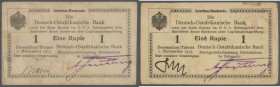 Deutsch Ostafrika: Sammelalbum mit 55 Noten DOA 1 und 5 Rupien Ro.910-928, alle unterschiedlich in gebrauchter, teils auch fast kassenfrischer Erhaltu...