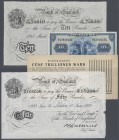 kleines gemischtes Lot mit 4 Noten, dabei auch 10 und 50 Pfund Bernhard-Fälschungen in sehr sauberer Erhaltung. Außerdem 10 DM 1949 und eine Scherznot...