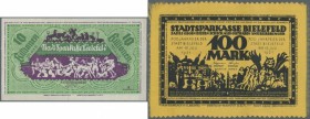 Bielefelder Stoffgeld, alte Sammlung nach Grasser / Pick im Ringbuch, insgesamt 62 verschiedene Scheine ex Grabowski 17 - 116 mit einem Katalogwert vo...