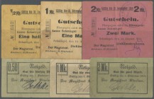 Feines Restlot mit 22 Scheinen 1914 incl. 3 Stück Schmiegel und 3 Gebrauchsstücken Strelno, 34 Scheinen in Goldwährung mit jeweils kfr. Ausgaben zu 5 ...