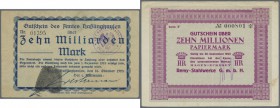 Zusammenstellung von 193 Notgeldscheinen der Epochen Großnotgeld und Inflation (ohne Kleingeld und Serienscheine), sauber nach Orten auf Steckkarten a...