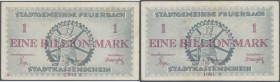 Feuerbach, Stadt, 2 (3), 5 (2), 20 (2), 50 Mrd. Mark, 26.10.1923, 5, 20 (2), 50, 100 (3), 500 (2) Mrd. Mark, 11.11.1923, alle mit Varianten bei KN und...