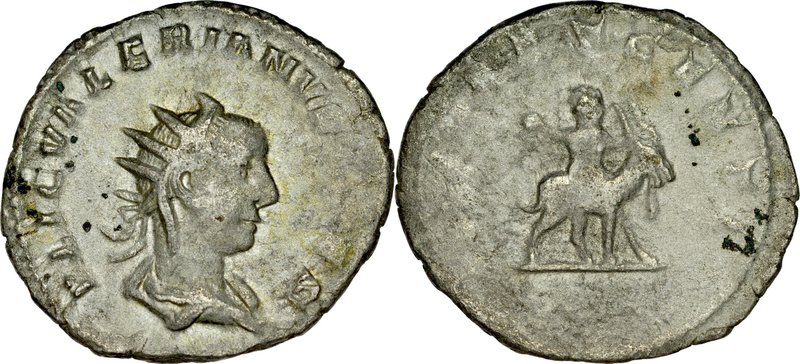 Antoninian, Valerianus II 253-255.
 Av.: Popiersie cesarza w koronie radiata, R...