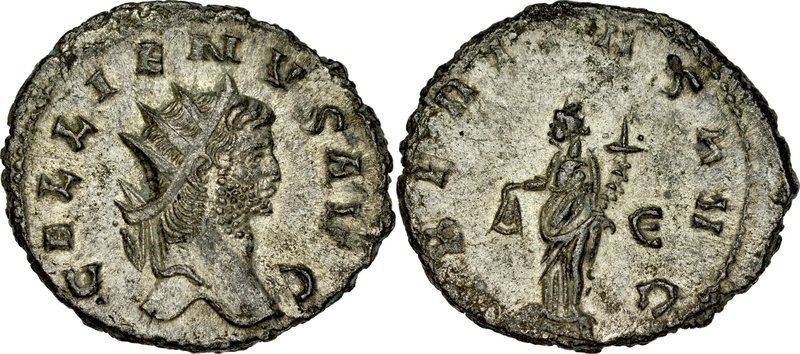 Antoninian, Gallienus 253-268.
 Rzym, 260-268 r., Av.: Popiersie cesarza w koro...