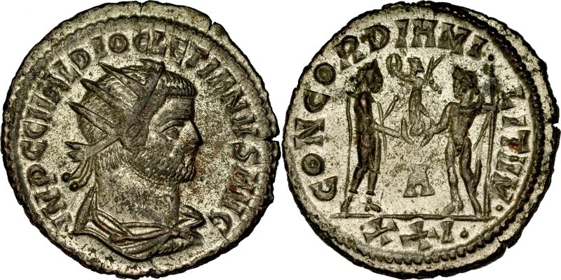 Antoninian, Dioclecianus 294-305.
 Heraklea, 291 r., Av.: Popiersie cesarza w k...