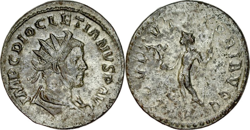 Antoninian, Dioclecianus 294-305.
 Lugdunum, emisja 287-289 r., Av.: Popiersie ...