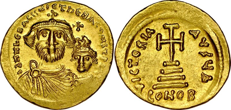 Solid, Konstantynopol, Herakliusz 610-641.
 Av.: Popiersia Herakliusza oraz Her...