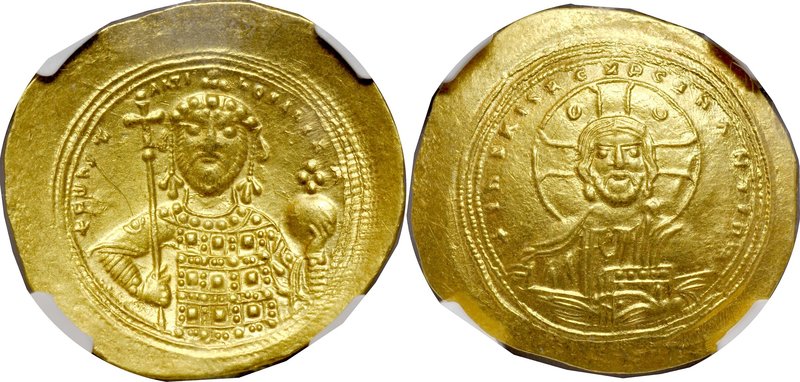 Histamenon nomisma, Konstantynopol, Konstantyn IX 1042-1055.
 Av.: Popiersie Ch...