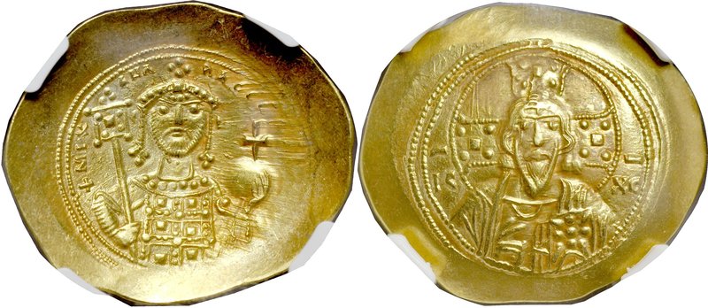 Histamenon nomisma, Konstantynopol, Michał VII 1071-1078.
 Av.: Popiersie Chrys...