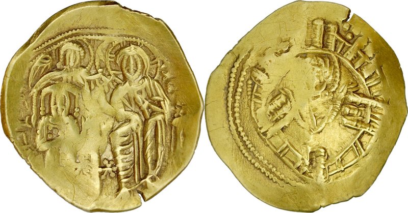 Hyperpyron, Konstantynopol, Michał VIII 1261-1282.
 Av.: Centralnie półpostać M...