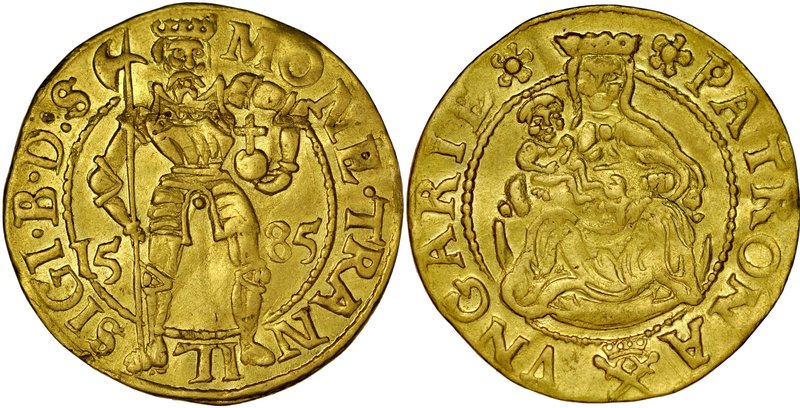 Transylwania, Zygmunt Batory 1581-1602, Dukat 1585, Szeben.
 Hus. 105, Beszeda ...