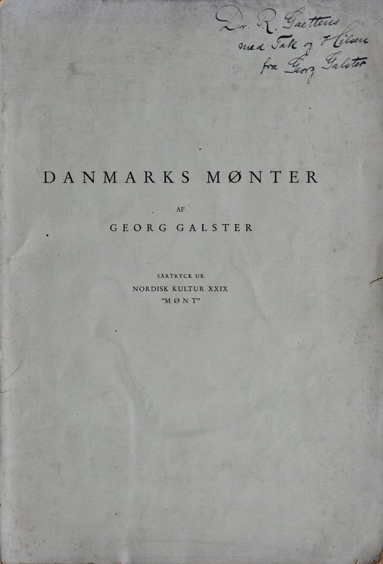 Galster G., Danske mønter.
 Dobrze zachowana publikacja w miękkiej okładce, str...